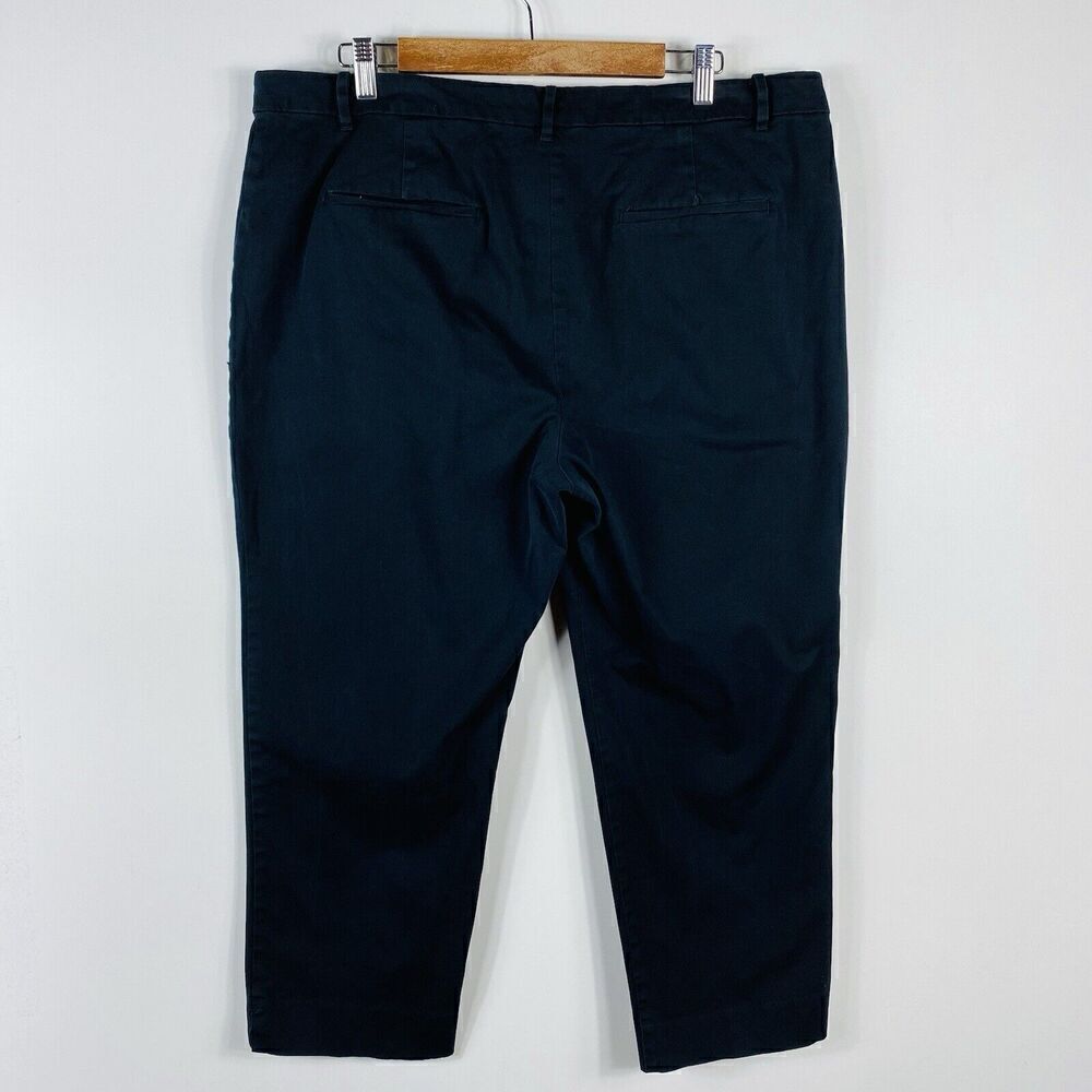 Ann Taylor Size 18 Cotton Crop Pants Black Career Work Casual - Picture 3 of 6